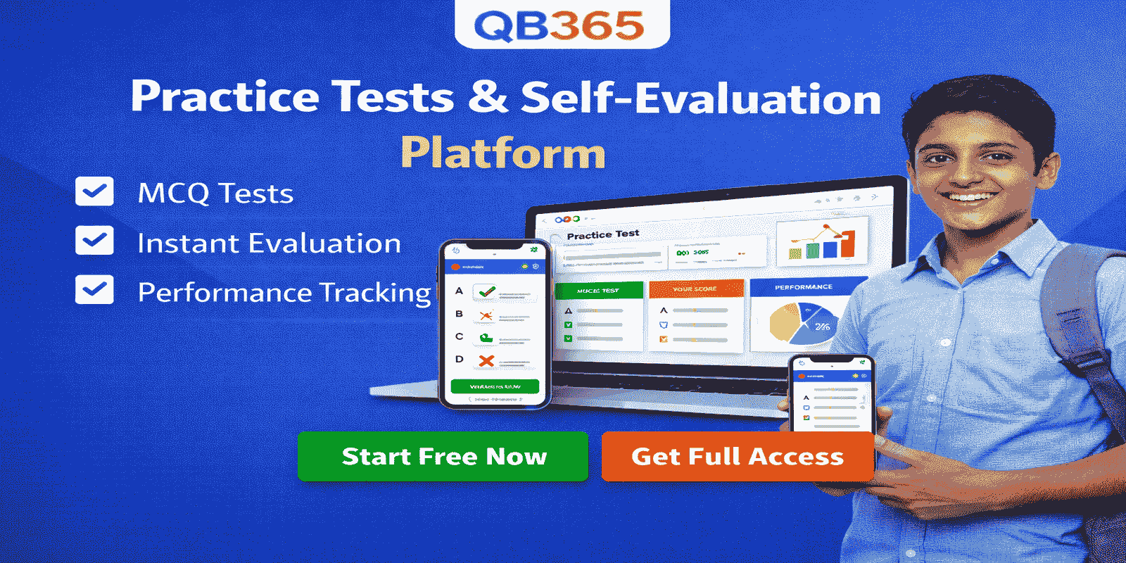 Online Practice Tests & Self Evaluation Platform | MCQ Tests – QB365